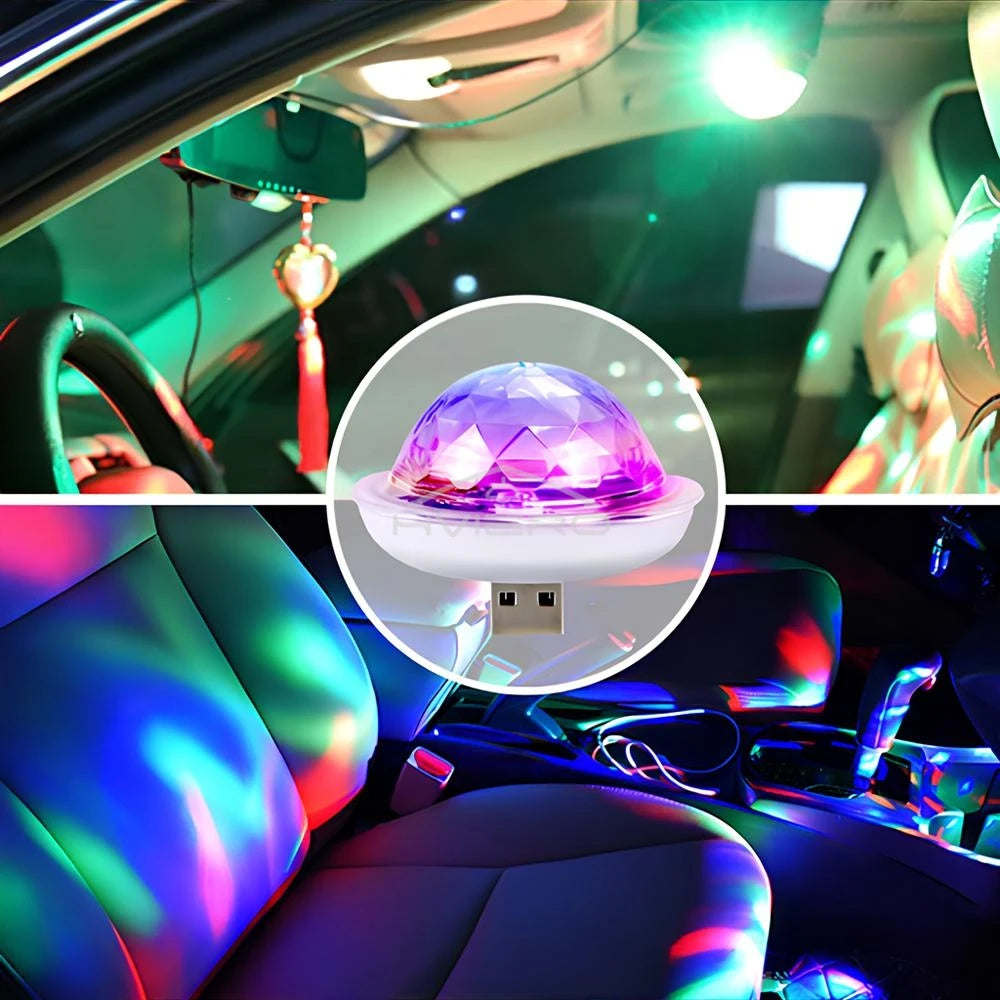 Mini USB Car Interior Decorative Ambient Lights RGB Magic DJ Stage Effect Disco Crystal Sound Party Power Bank Home Night Rooms
