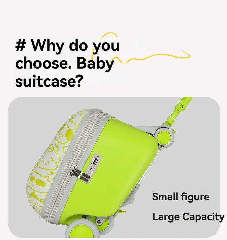 Children's, boys' and girls' luggage for walking kids, baby mounts, travel cases, boarding trolley cases, travel gadgets