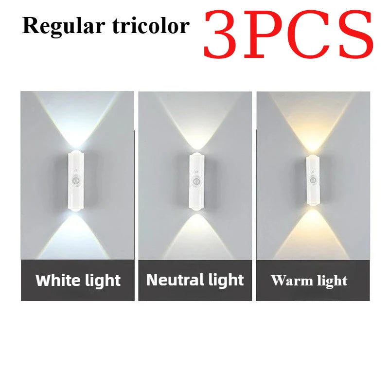 Smart RGB Gradient Night Light Magnetic Motion Sensor Rechargeable Wall Lamp for Bedroom Bathroom Closet Garden Home Decor