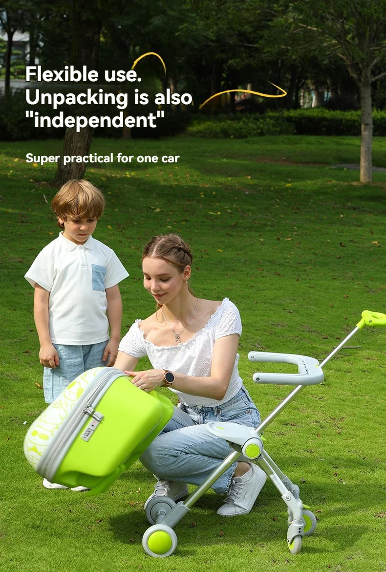 Children's, boys' and girls' luggage for walking kids, baby mounts, travel cases, boarding trolley cases, travel gadgets