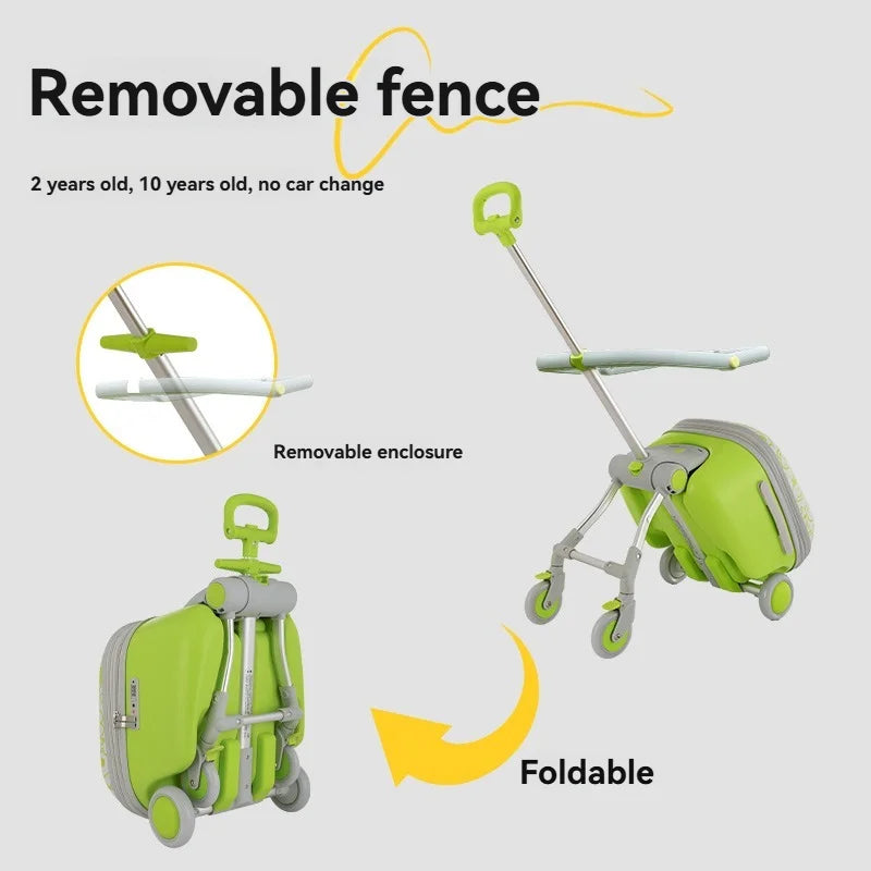 Children's, boys' and girls' luggage for walking kids, baby mounts, travel cases, boarding trolley cases, travel gadgets