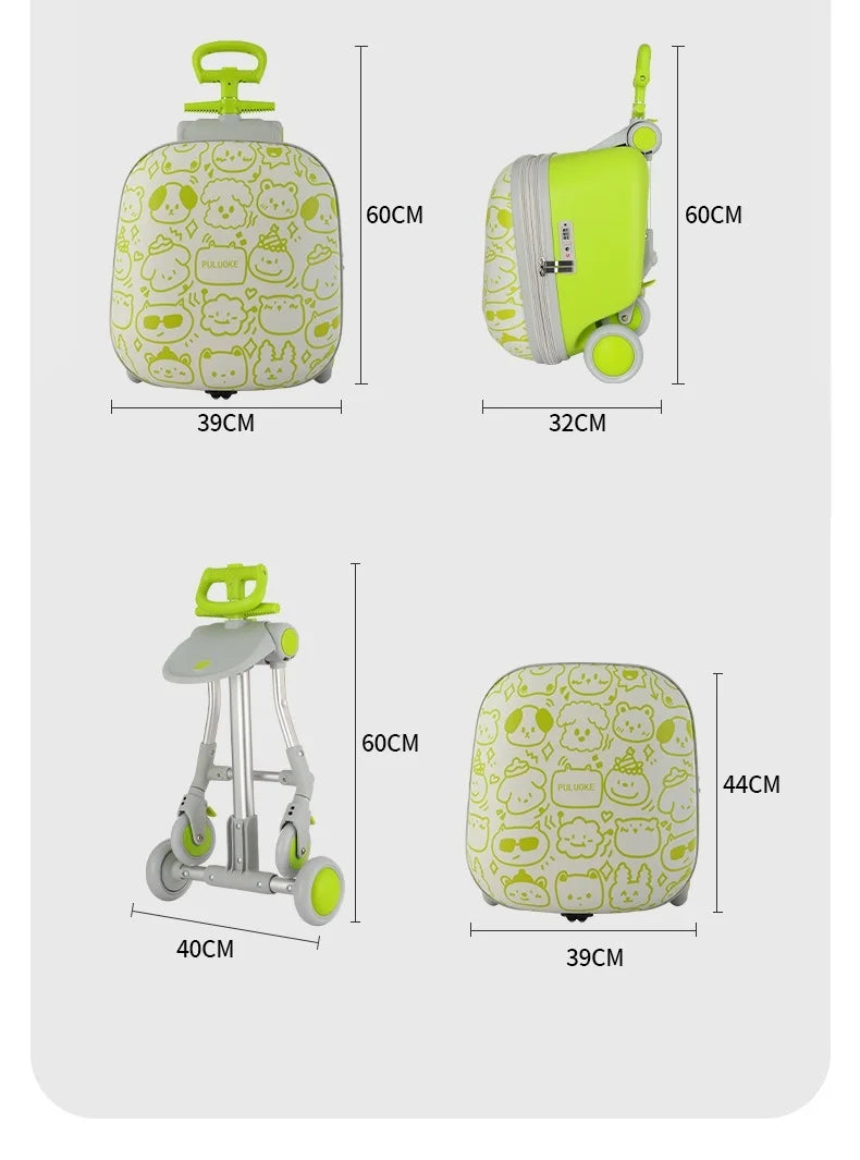 Children's, boys' and girls' luggage for walking kids, baby mounts, travel cases, boarding trolley cases, travel gadgets