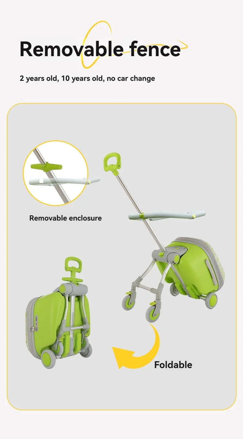 Children's, boys' and girls' luggage for walking kids, baby mounts, travel cases, boarding trolley cases, travel gadgets